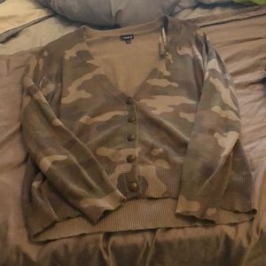 Army print torrid cardigan